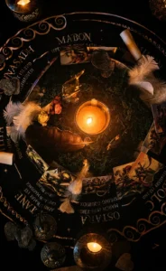 Kerzenritual mit Federn und Karten zu den Raunächten